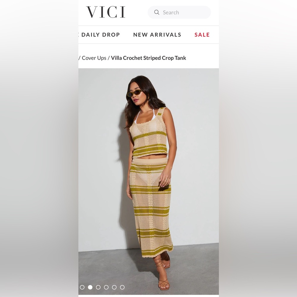 LIKE NEW VICI Two Piece Crochet Swim Cover Up